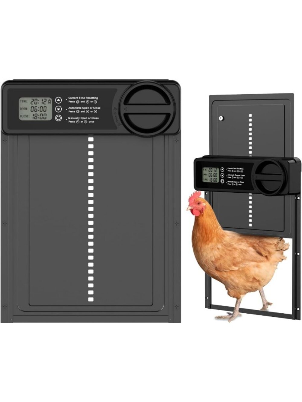 Battery-Powered Automatic Chicken Coop Door with Smart Timer & Anti-Pinch Safety